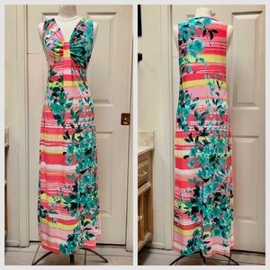 New Directions Sleeveless V-Neck Maxi Dress Size S